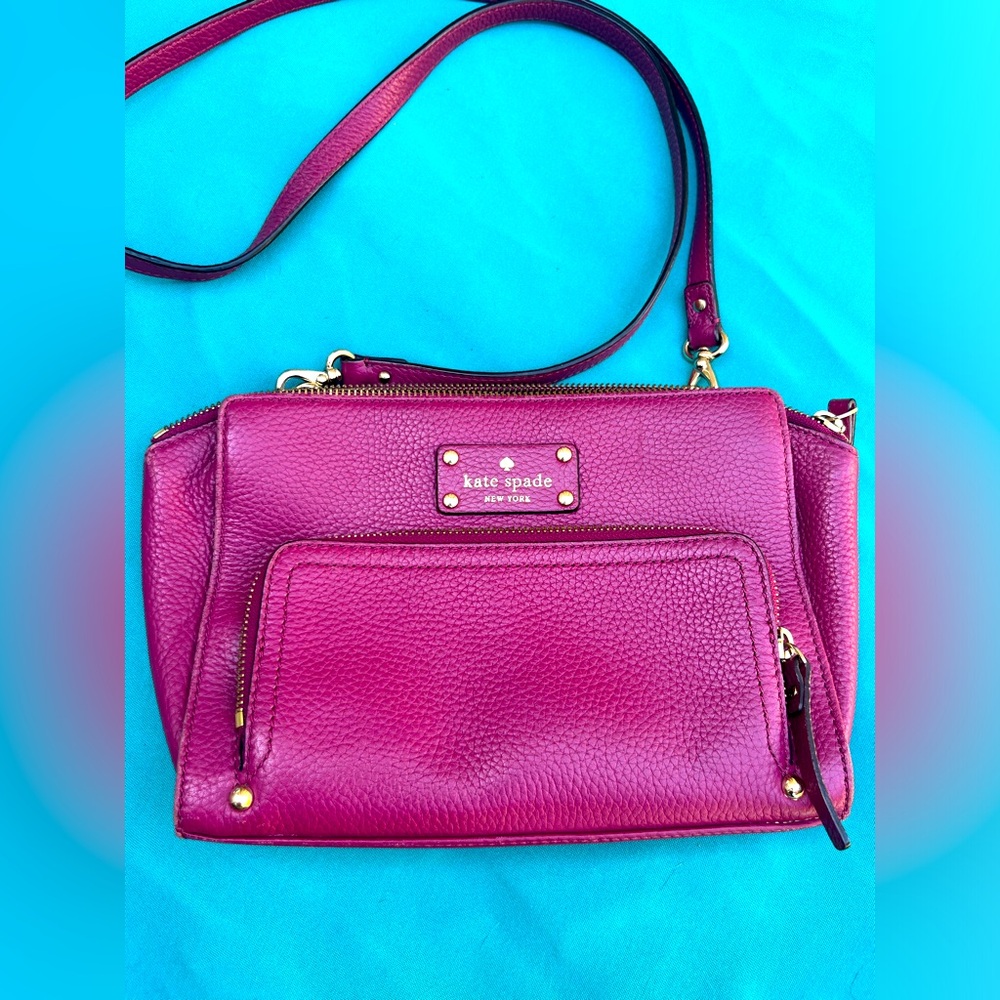 Kate Spade Small Crossbody Baxter Street Sevilla Plum Leather Purse.